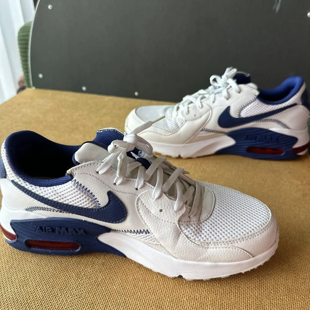 Nike Air Max Excee Men’s Low Top Lace-Up Mesh Sneakers White/Blue CZ9168-100